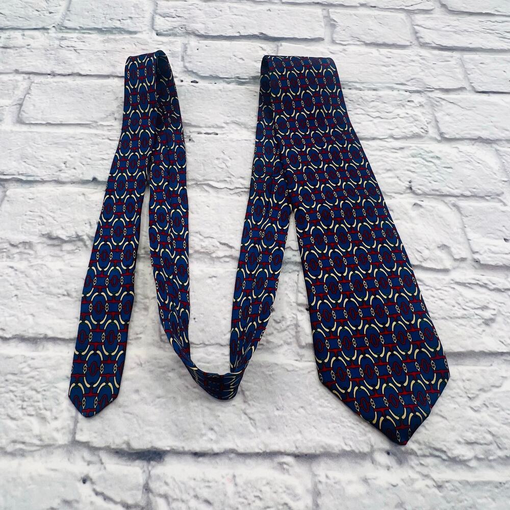 BROOKS BROTHERS Men's Handmade Geometric Silk Neck Tie 3.75'x61" Blue Red